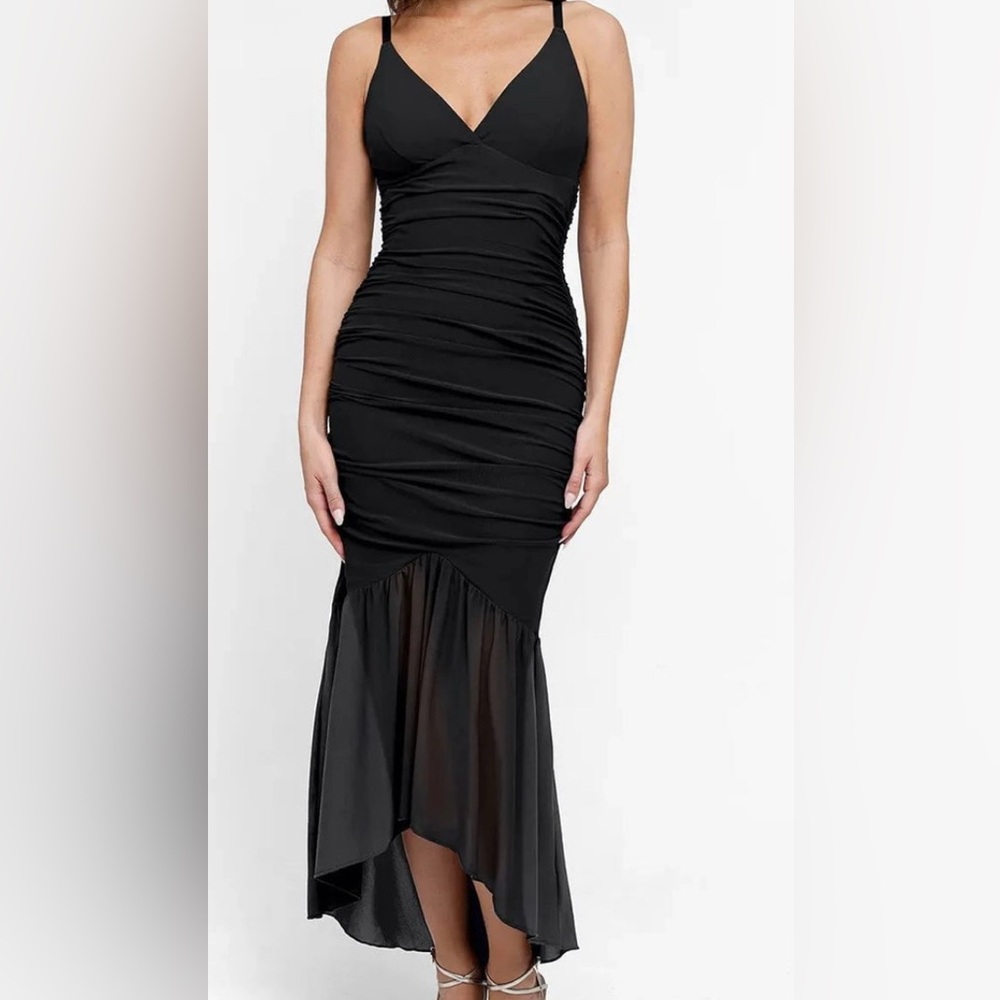 Chic Black High Low Dress